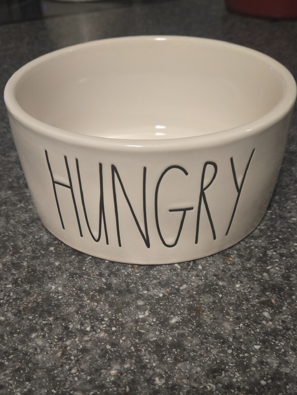 Rae Dunn Cream HUNGRY Pet Dish NEW